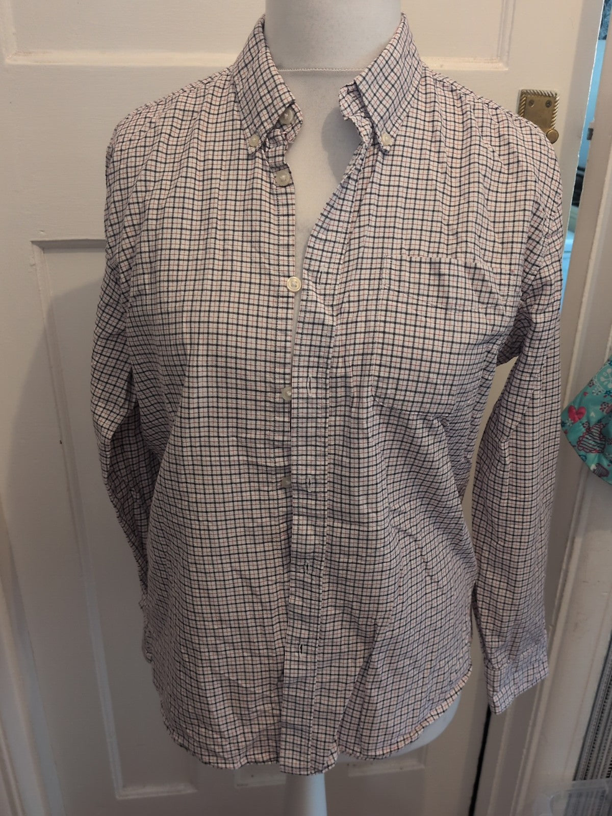 Tu Man Medium Regular Fit Black/Red/White Check Shirt Long Sleeve