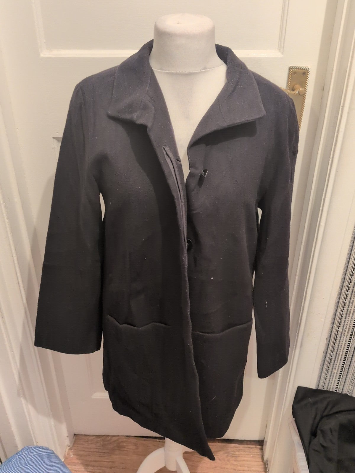 Ladies St Michael Size 10 Black Lined Padded Jacket