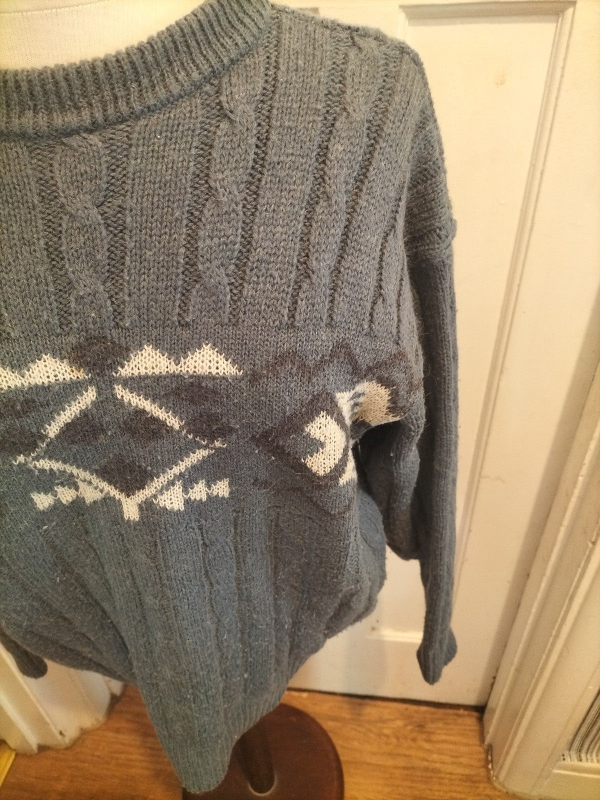 Mens C&A Size Medium Green Knitted Jumper