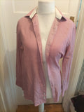 M&S 15" Cerise Patterned Superior Two Fold Long Sleeved Luxury Tailored Shirt