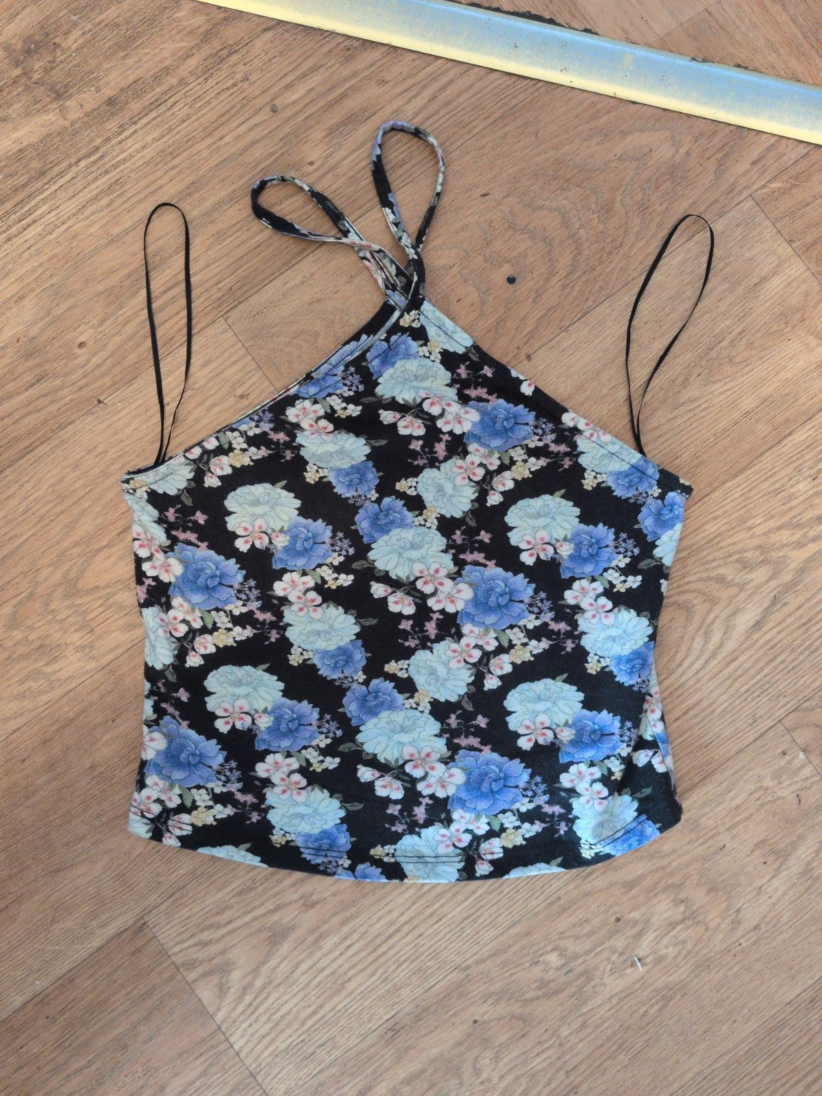 Miss Selfridge 10 Black Floral Sleeveless Top