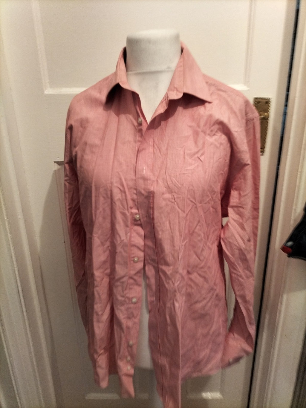 Mens Moss Esq Size 17 Regular Fit Red Long Sleeved Shirt