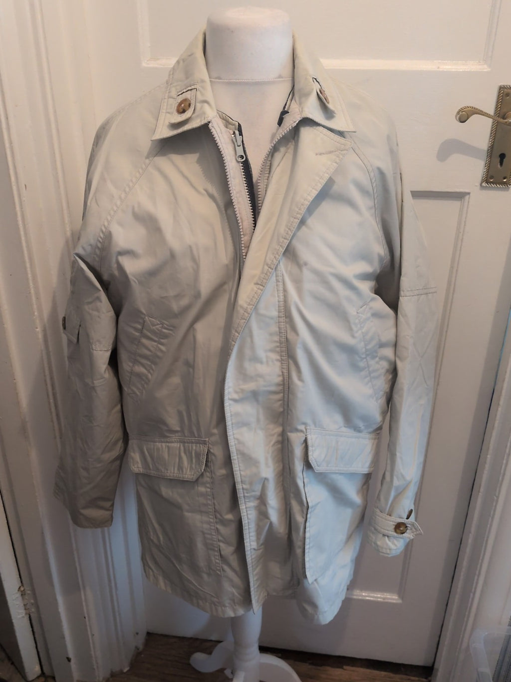 St Michael Medium Cream With Tartan Lining Bomber Jacket