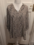 George 16 Black And Cream Leopard Print Blouse