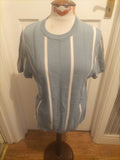 Mens Primark Size Medium Blue And White Short Sleeve Top And