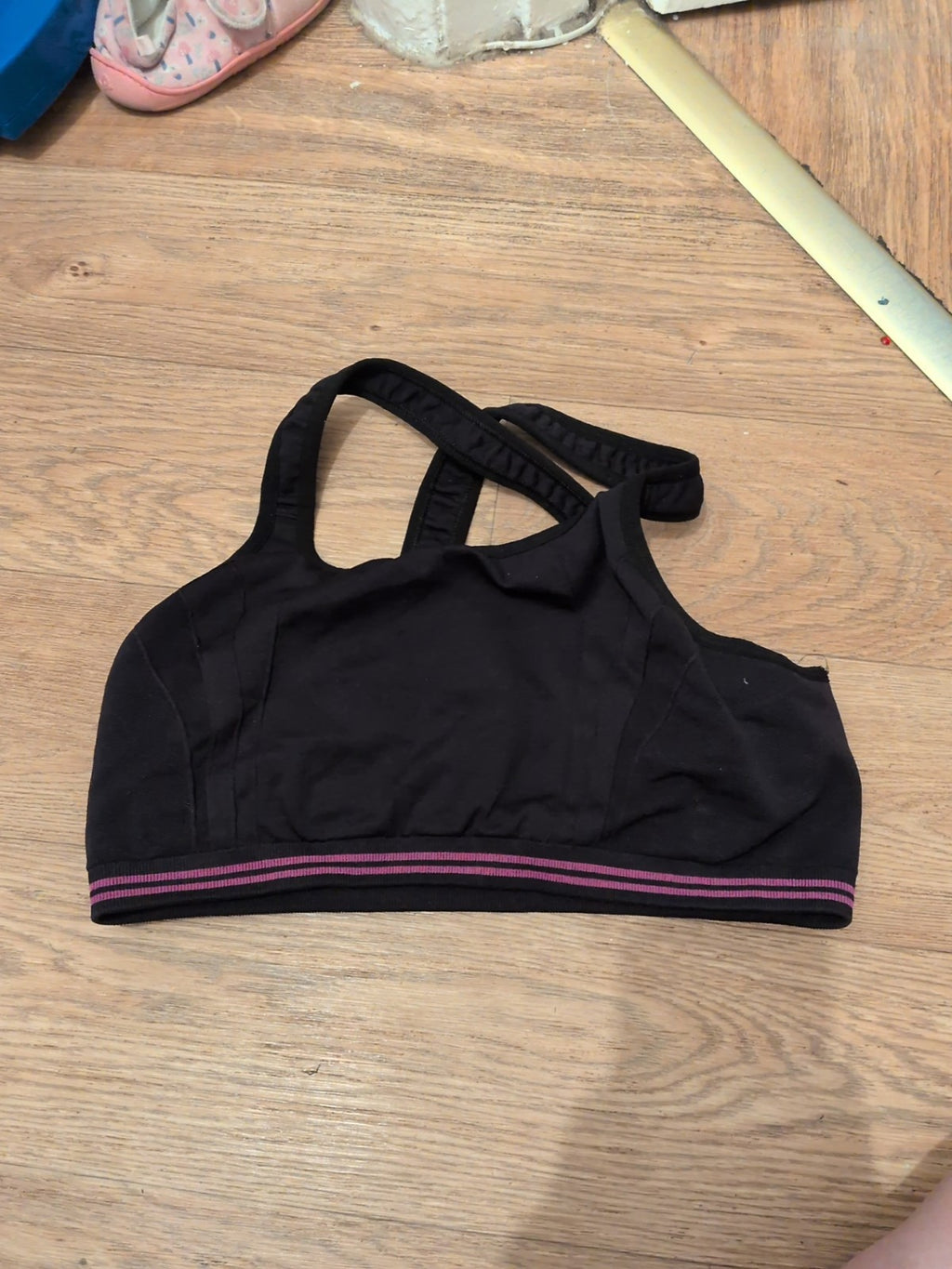 Tu XL Pink And Black Racer Sports Bra