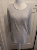 Ladies Love Tees Size 14 Grey Butterfly Long Sleeve Blouse