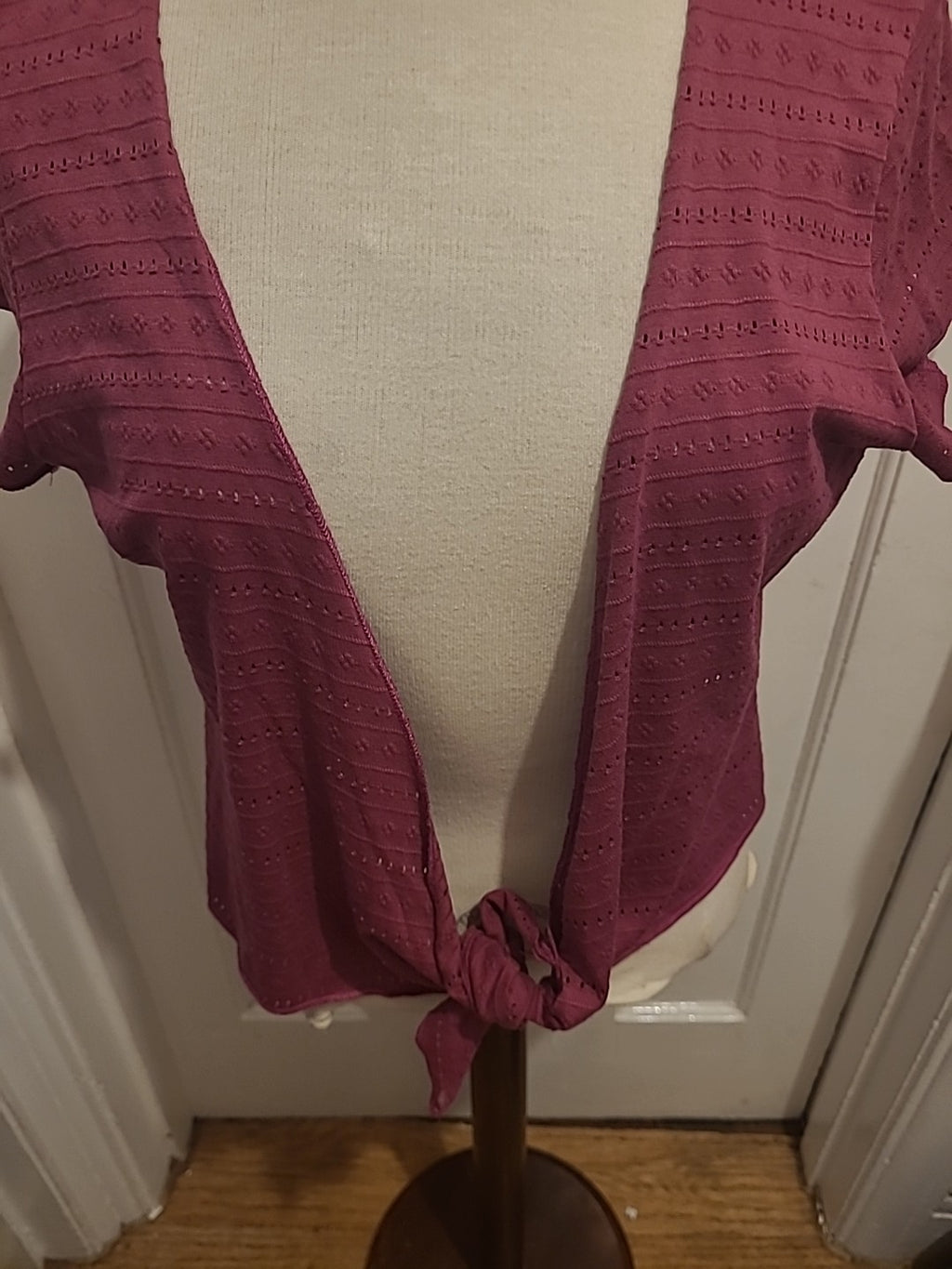 Ladies Per Una Size 16 Purple Short Sleeved V Neck Blouse