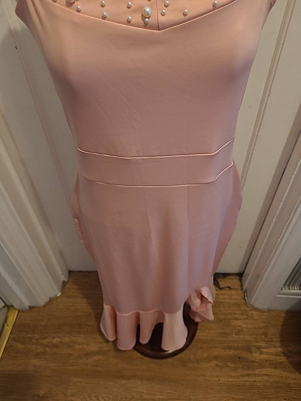 Ladies Chicme Size XL Pink Diamonte Sleeveless Dress