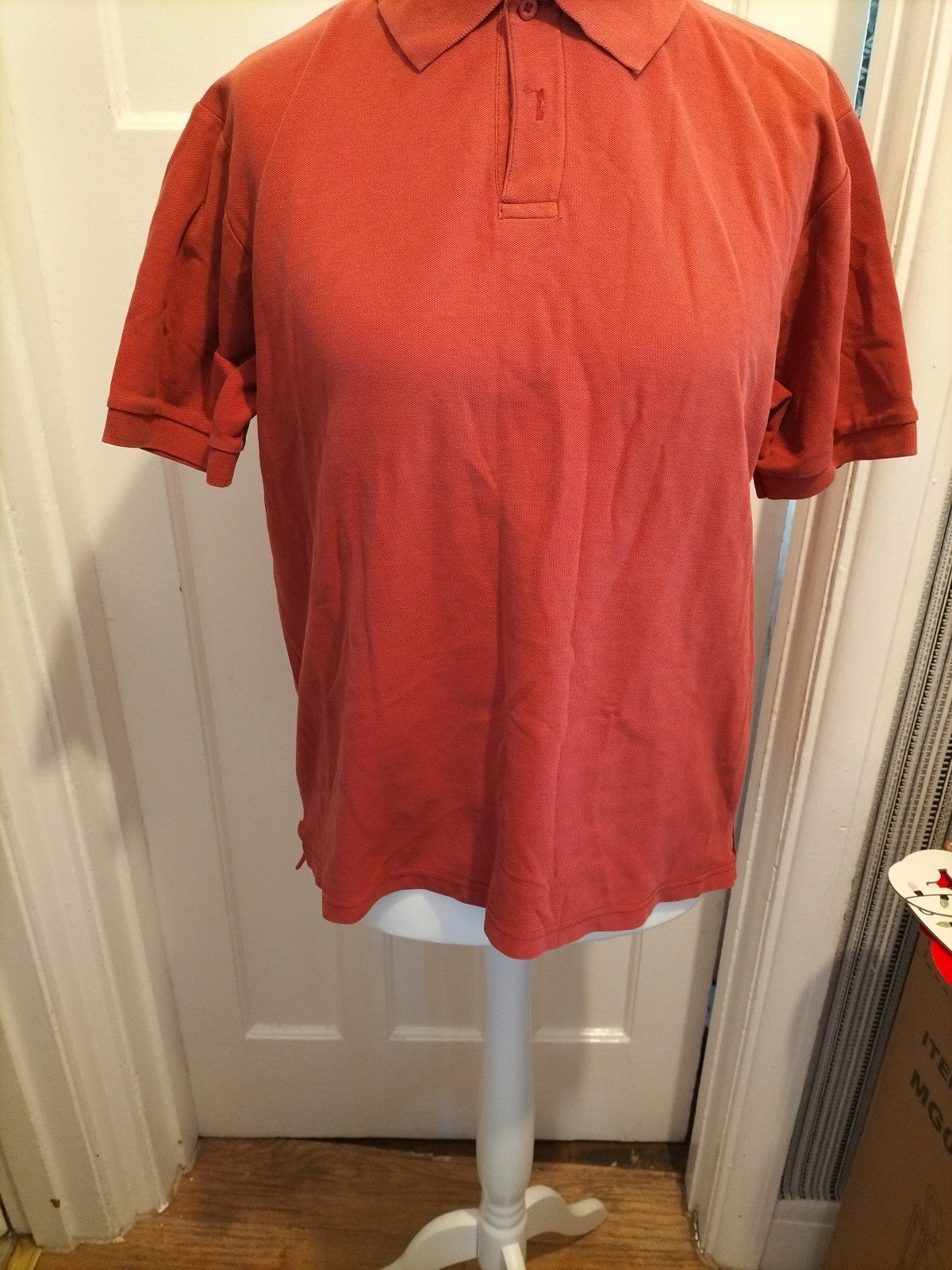 Mens Tout Size Large Rust Short Sleeved Polo