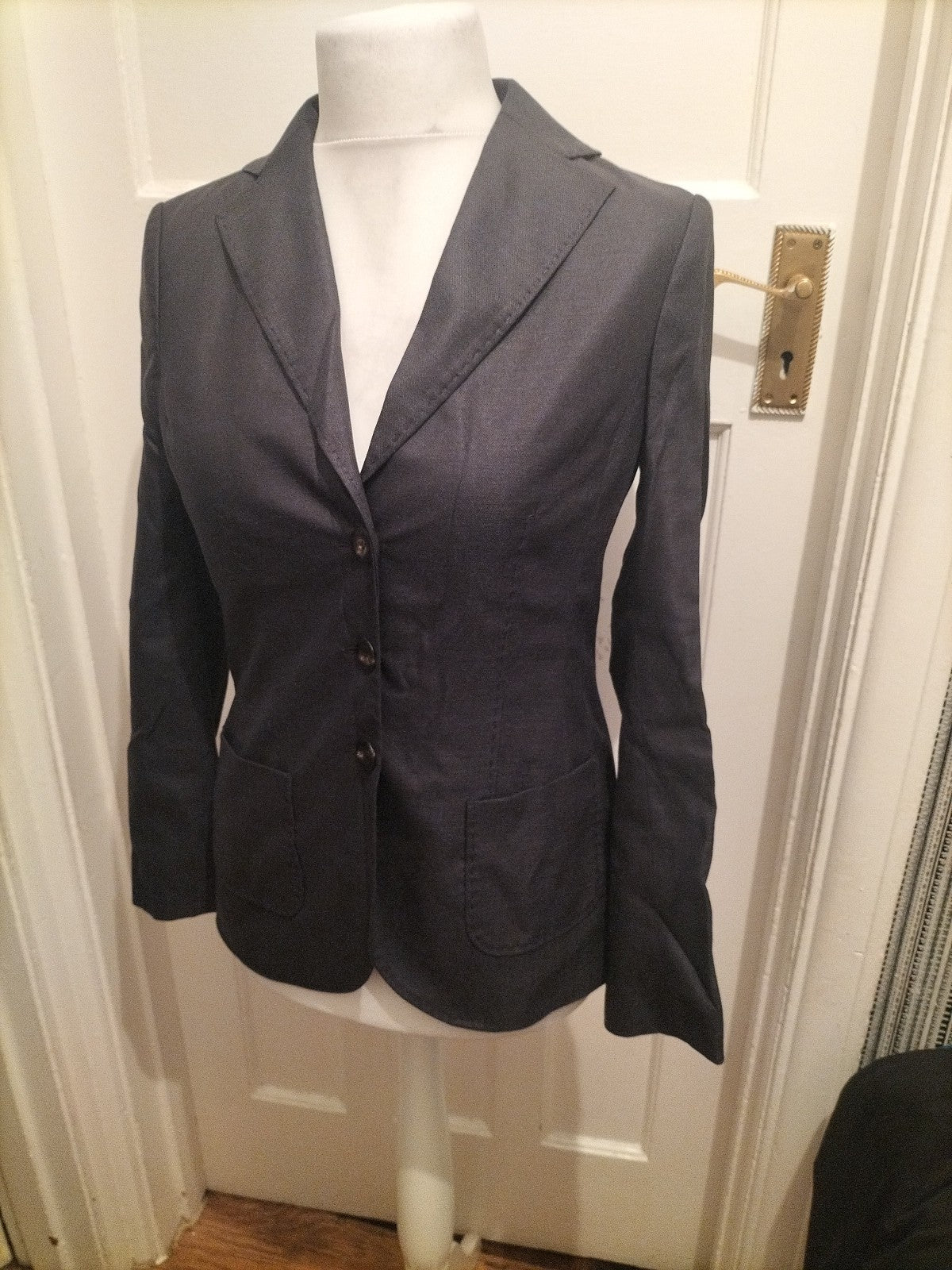 Ladies Elegance Paris Size 10 Grey Lined Padded Blazer