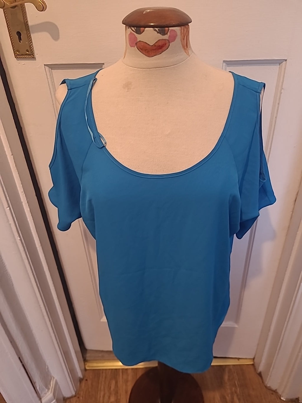 Ladies Papaya Size 16 Blue Short Sleeved Tshirt Blouse