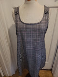 Ladies George Size 12 Black/White/Pink Check Sleeveless Dress