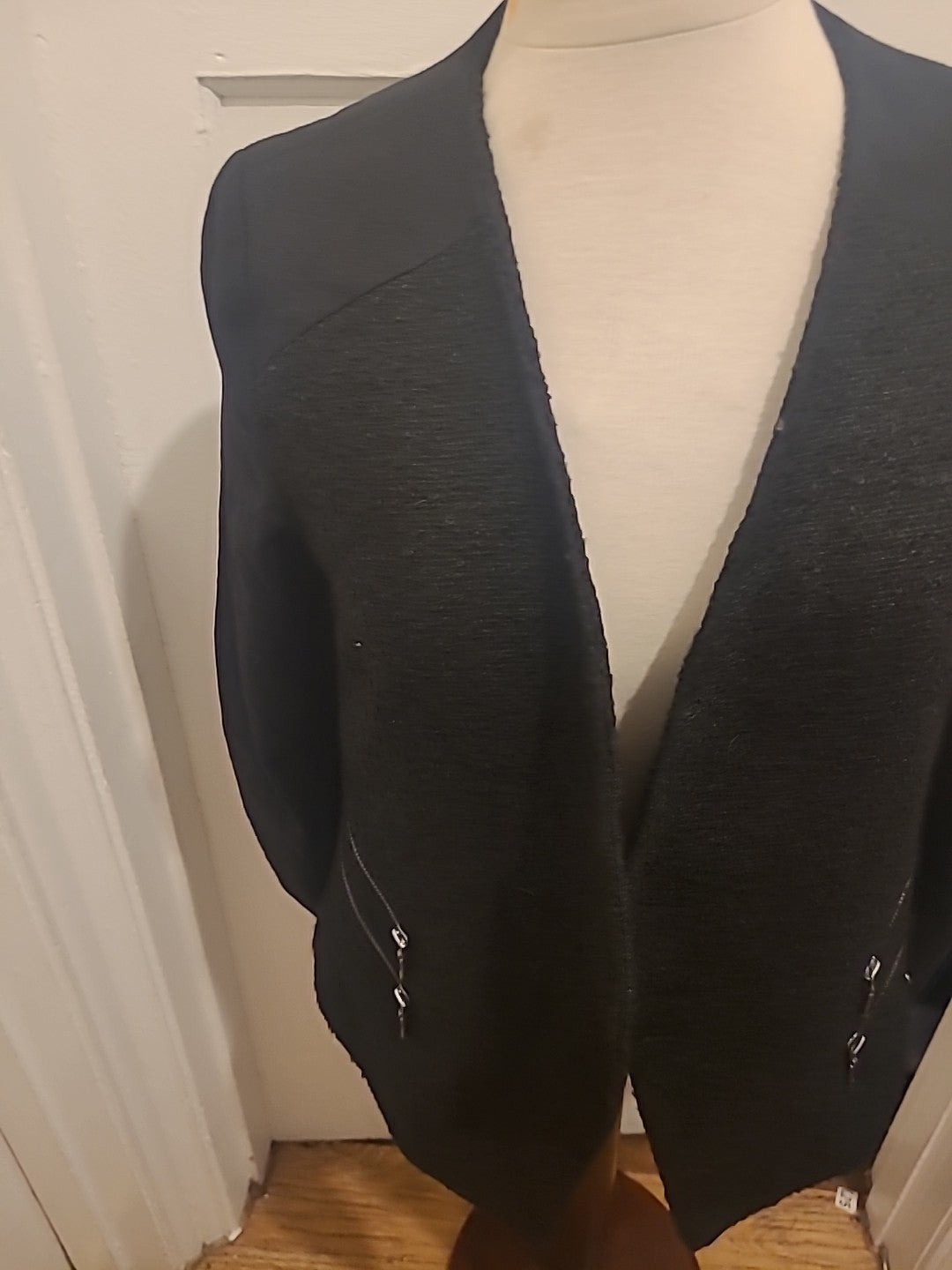 Ladies Miss Captain Trend Size 40T Black Lined Blazer Jacket
