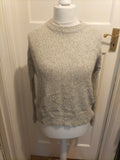 Ladies New Look Size Small Grey Ribbed Pullover Jumper