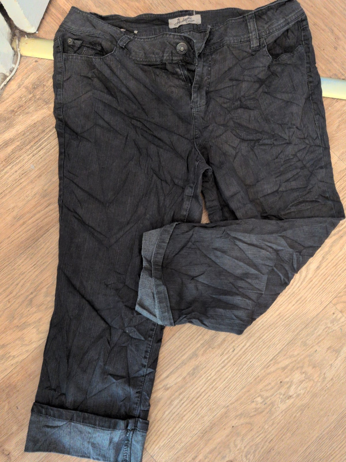 Evans 18 Charcoal Turn Up Ankle Jeans