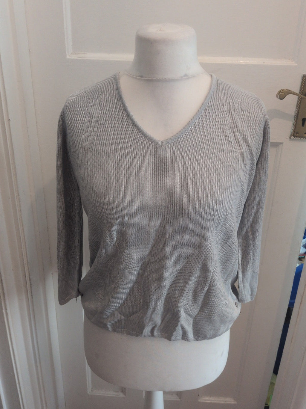 Per Una Medium Grey Long Sleeve Blouse Silvery