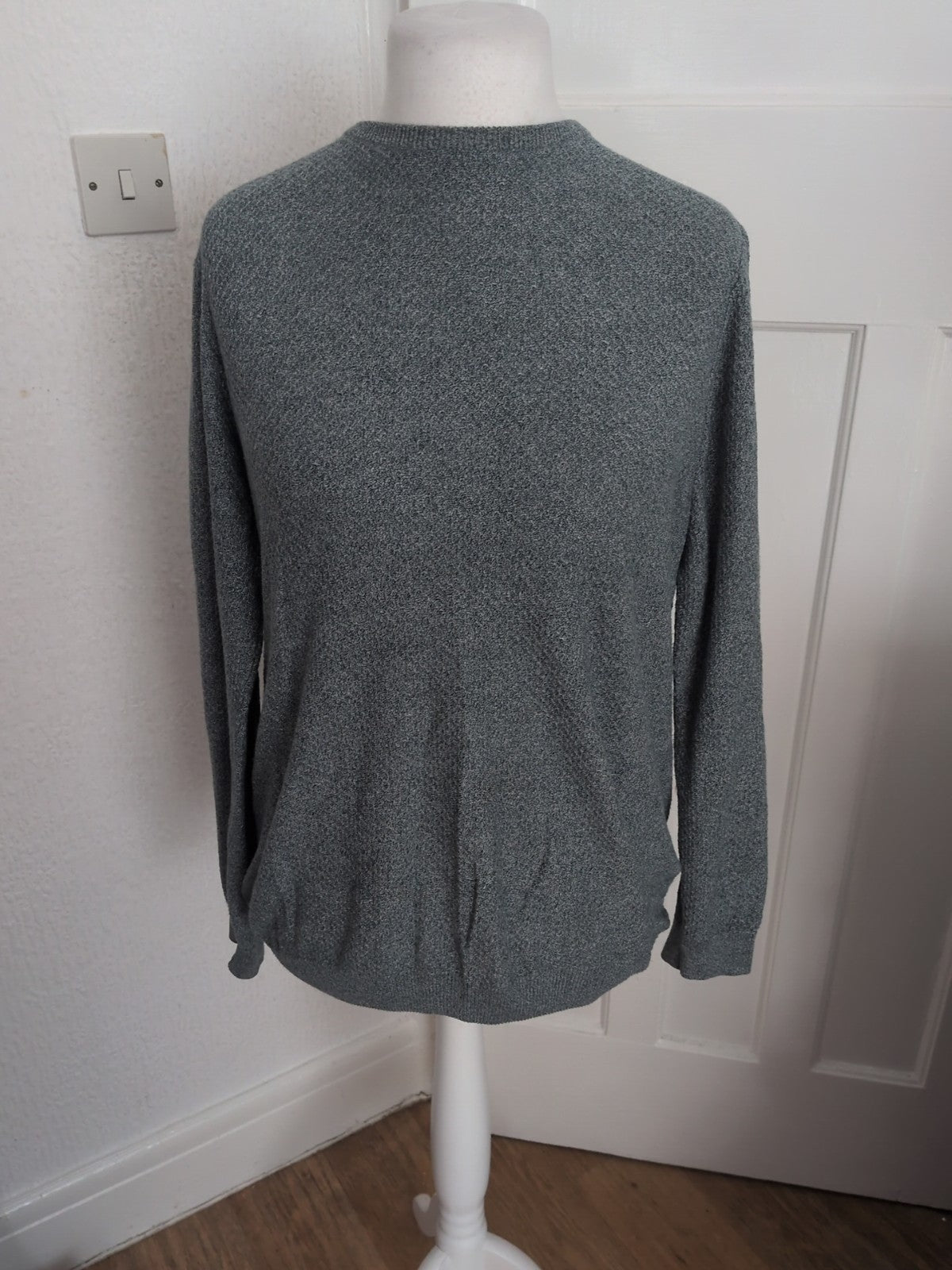 Cedar Wood State Medium Cotton Green Fleck Long Sleeve Jumper