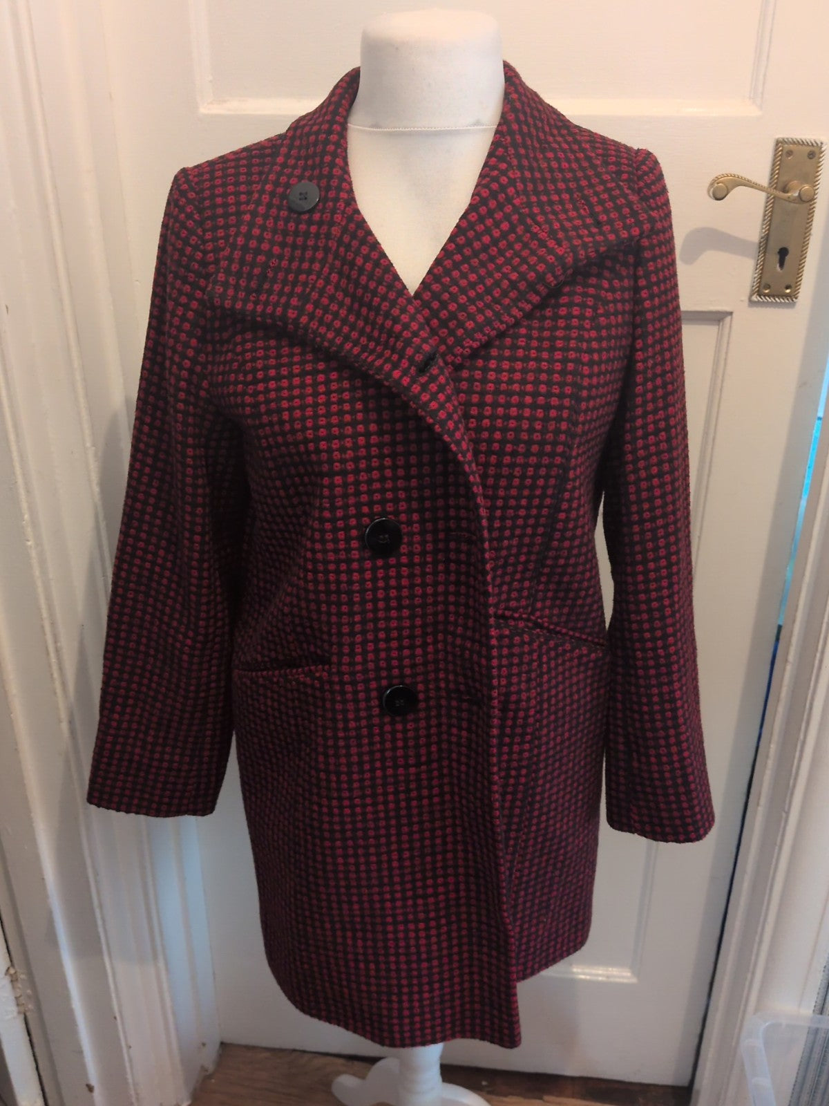 Debenhams Petite 12 Red And Black Lined Jacket