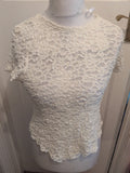 Ladies Primark Medium Floral Semi See Through Short Sleeve T-shirt