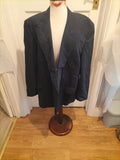 Mens Marks And Spencer Size 44" Wool Navy Padded Lined Blazer