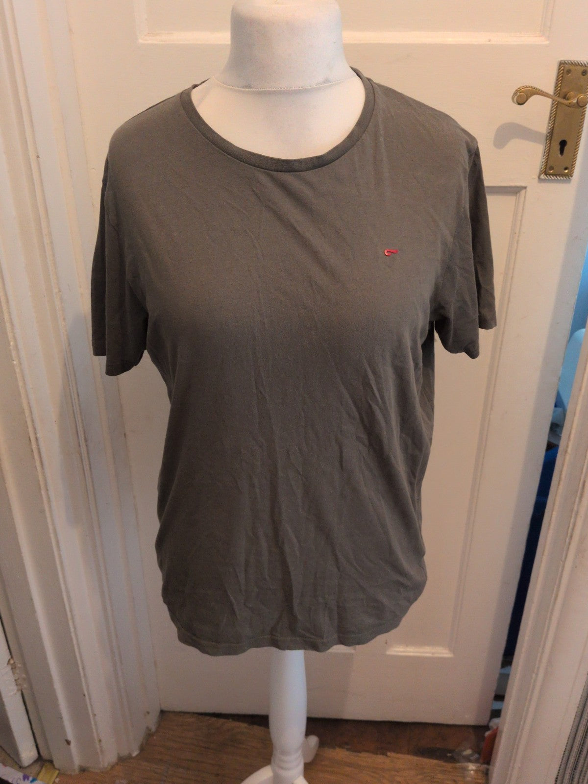 Mens Farah Medium Khaki Short Sleeve Pyjama Top