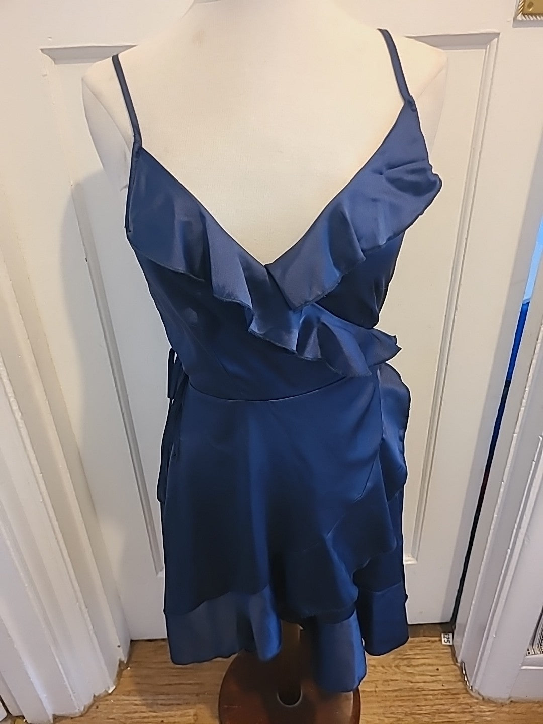 Ladies Club London Size 10 Navy Wrap Dress