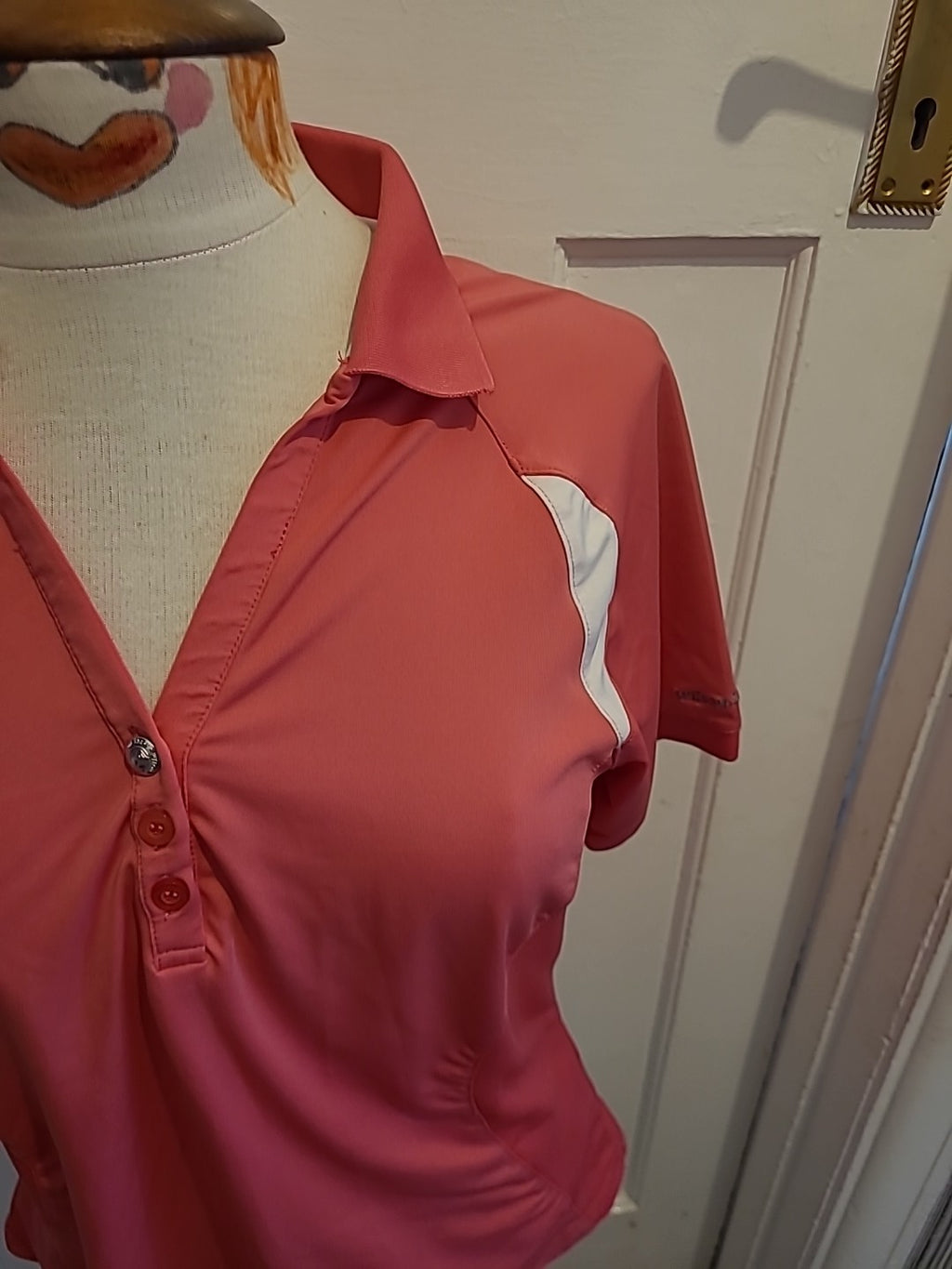 Ladies Wilson Size Large Pink Short Sleeved Golf Polo Shirt