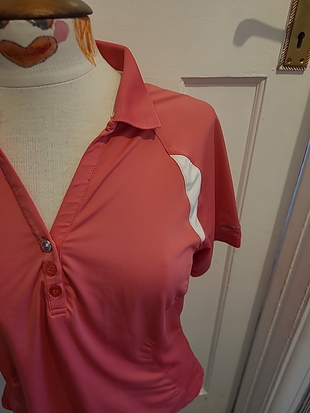 Ladies Wilson Size Large Pink Short Sleeved Golf Polo Shirt