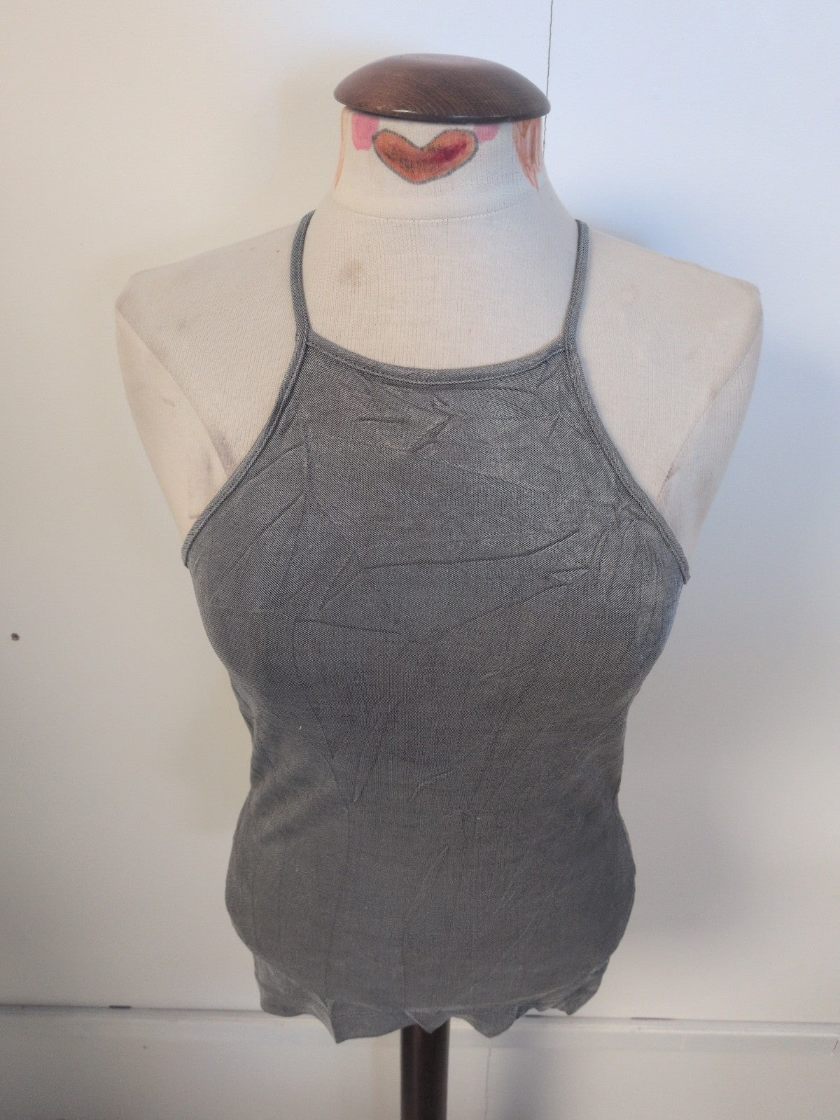 Ladies Oasis Size Small Silver Sleeveless T-shirt