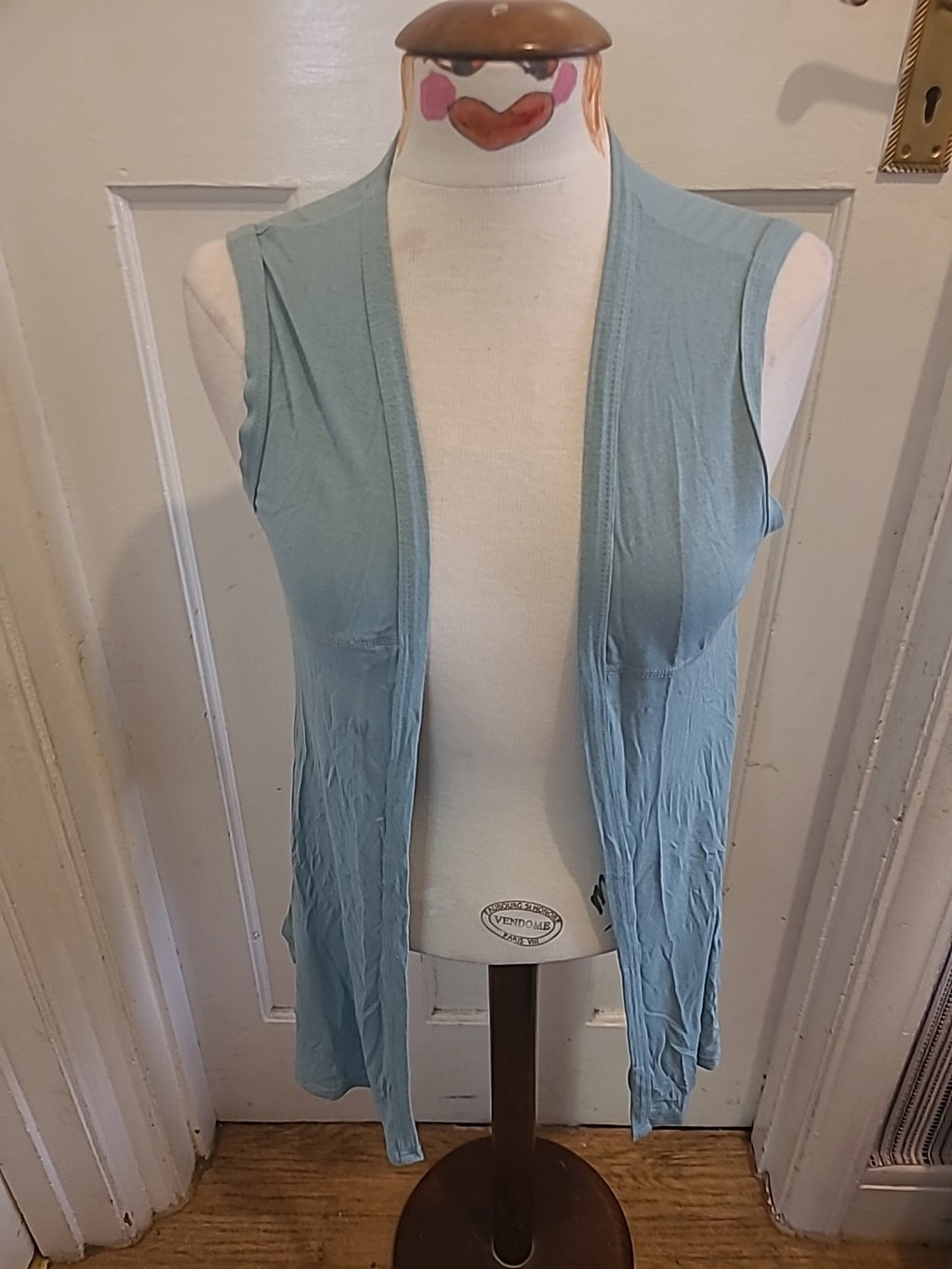 Ladies Size Medium Teal Sleeveless Cardigan