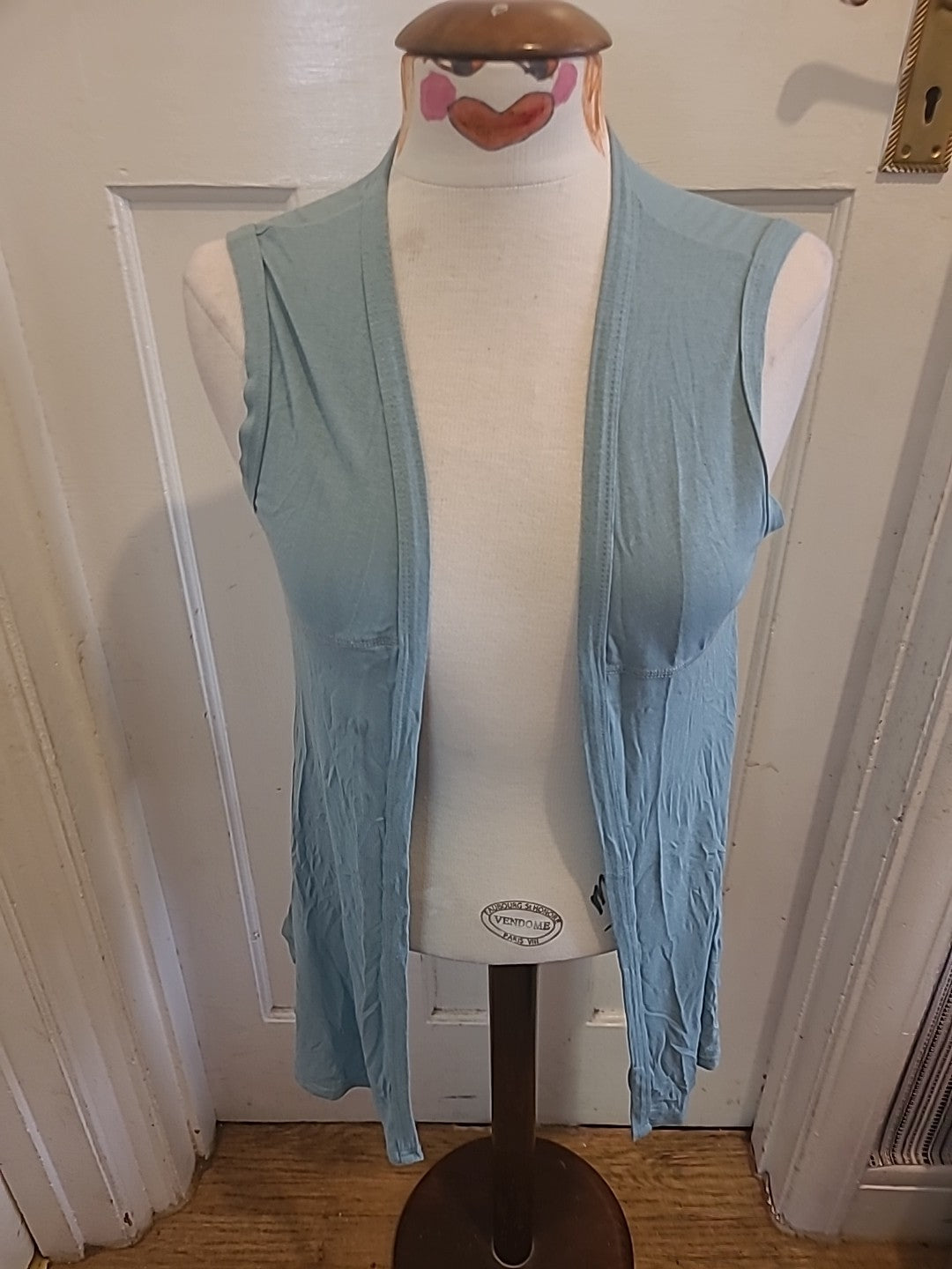 Ladies Size Medium Teal Sleeveless Cardigan
