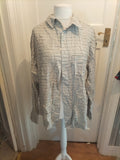Mens H&M Size L Grey And White Loose Fit Long Sleeved Shirt