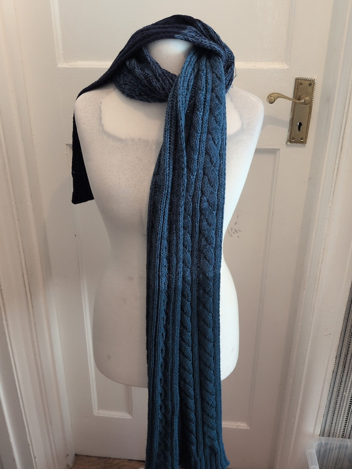 Navy Toned Knit Scarf