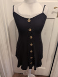 ASOS 12 Black With Buttons Sleeveless Blouse