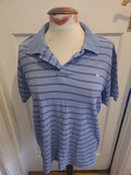 Mens Tweed River Size Large Blue Black Short Sleeved Polo Shirt