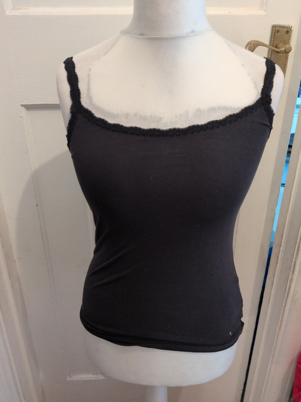 Ladies Marks And Spencer Size 10 Charcoal Pyjama Top Sleeveless