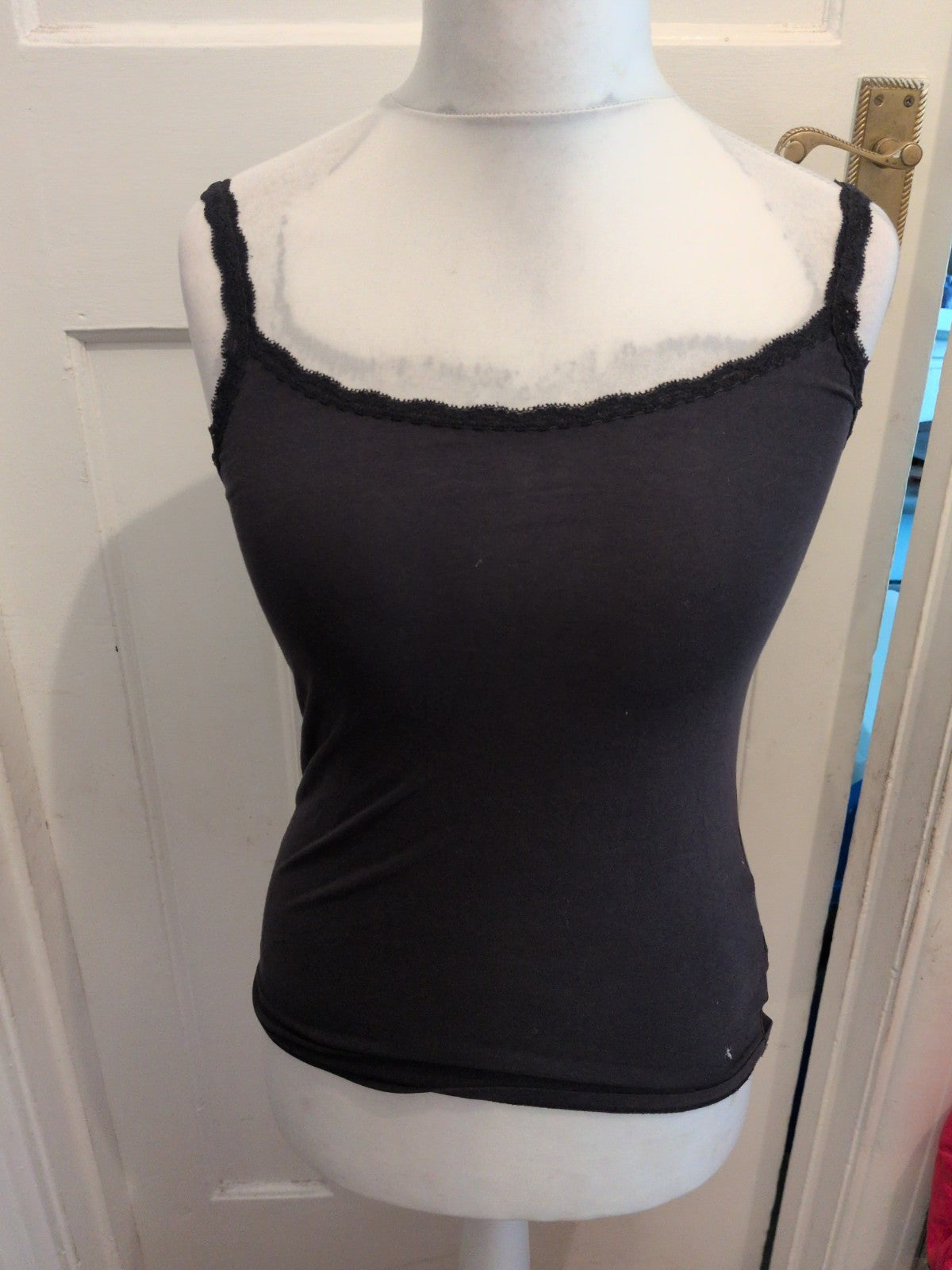Ladies Marks And Spencer Size 10 Charcoal Pyjama Top Sleeveless