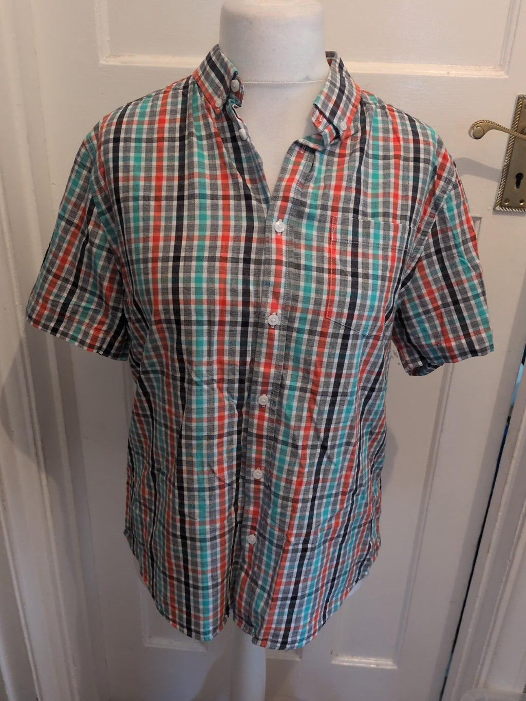 George Casual Outfitters Large Multi Check Short Sleeve Shirt