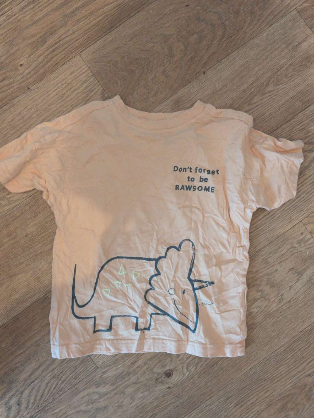 George 2-3 Years Peach Print Short Sleeve T-shirt