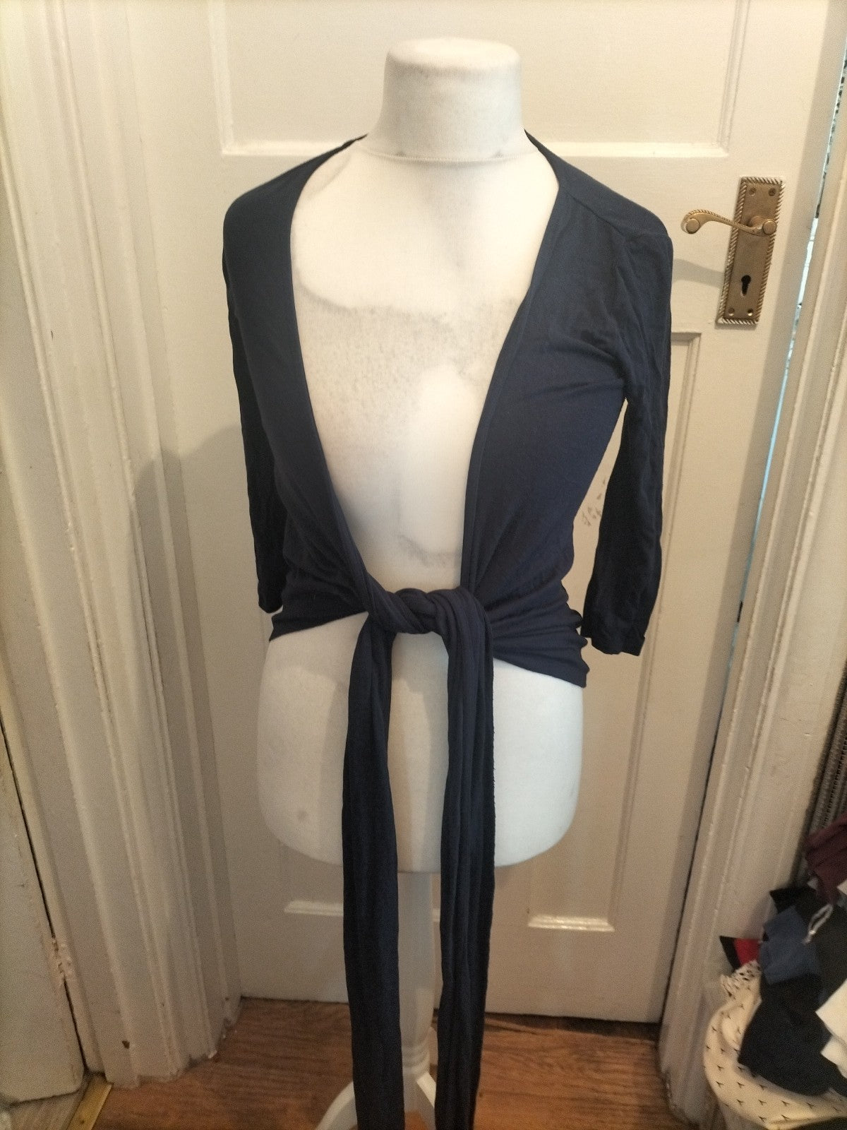 Ladies JoJo Maman Bebe Size Xs Navy Long Sleeved Blouse