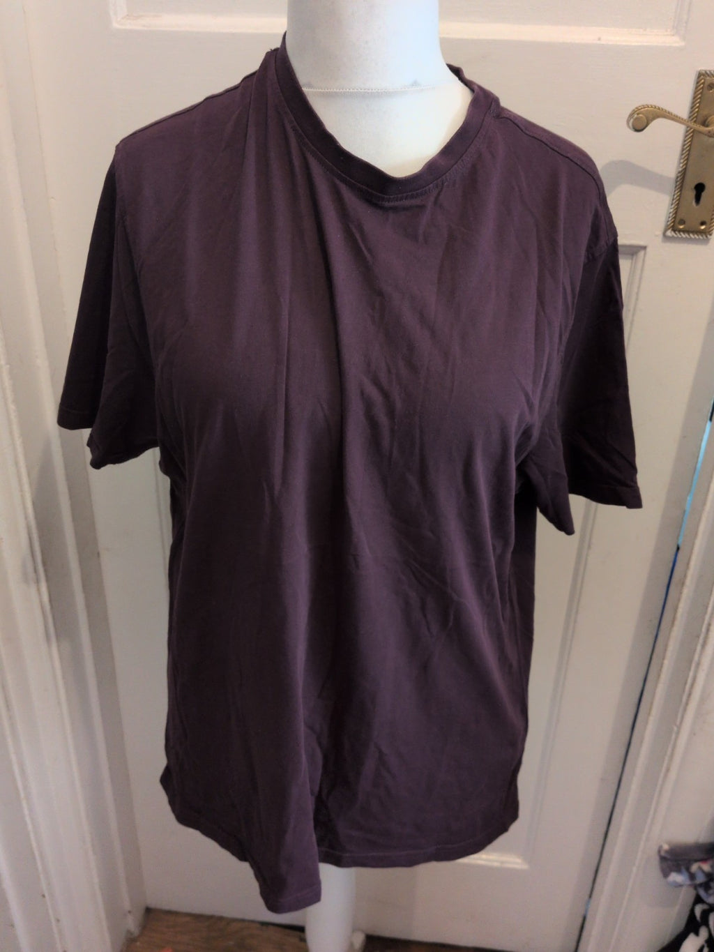 Mens Marks And Spencer Medium Cotton Deep Purple T-shirt Short Sleeve