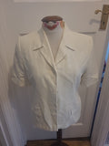 Ladies Marks And Spencer Size 12 Cream Padded Lightweight Blazer