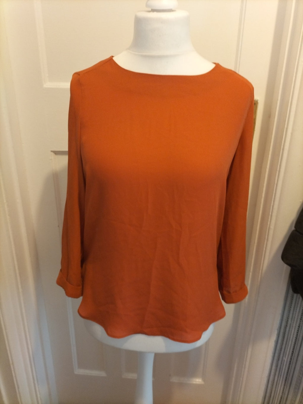 Ladies Primark Size 10 Brown Long Sleeved Blouse