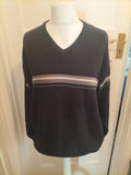 Mens Angelo Litrico Size XL Black And Khaki Long Sleeved Pullover Jumper