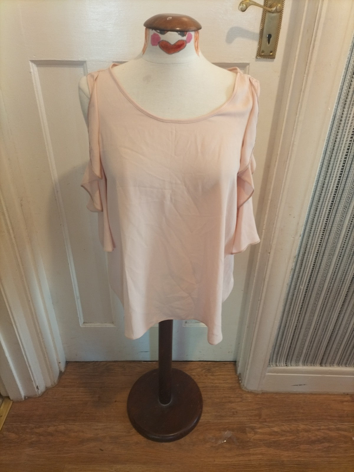 Brand New Ladies George Size 14 Baby Pink Open Shoulder Blouse