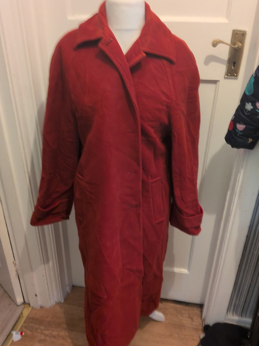 Grazia Large Red Lined Long Length Coat