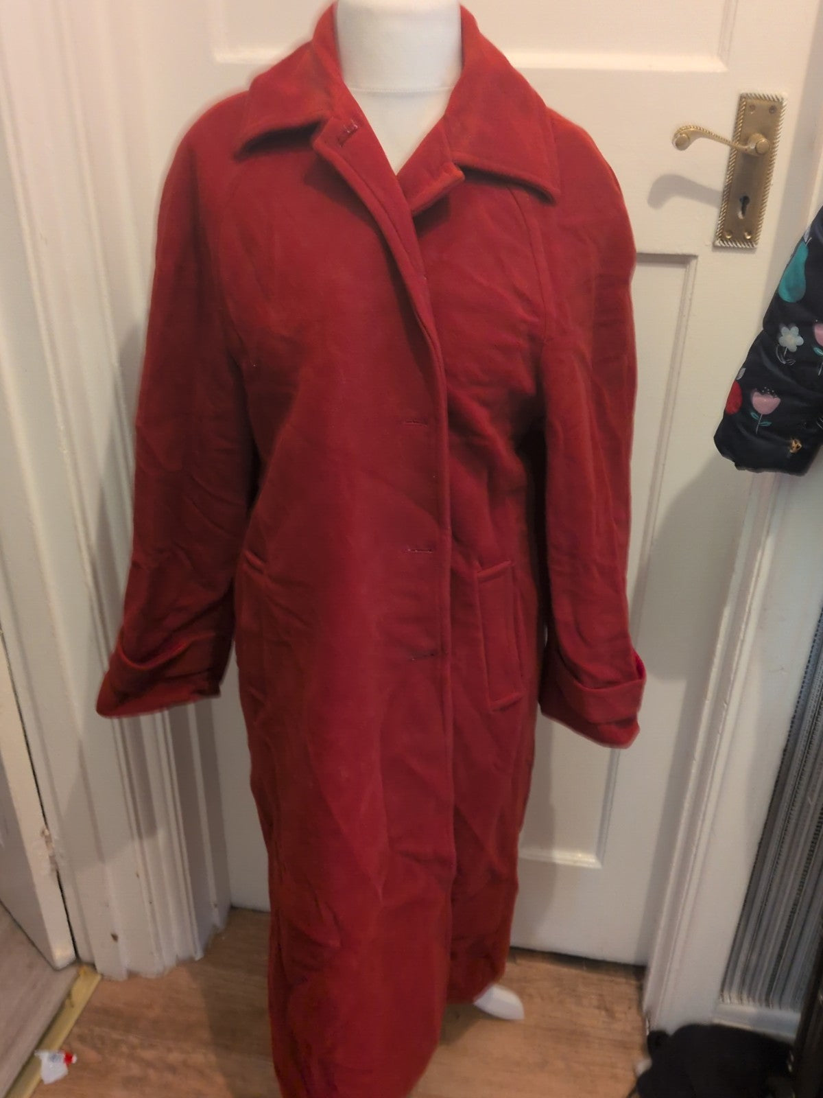 Grazia Large Red Lined Long Length Coat