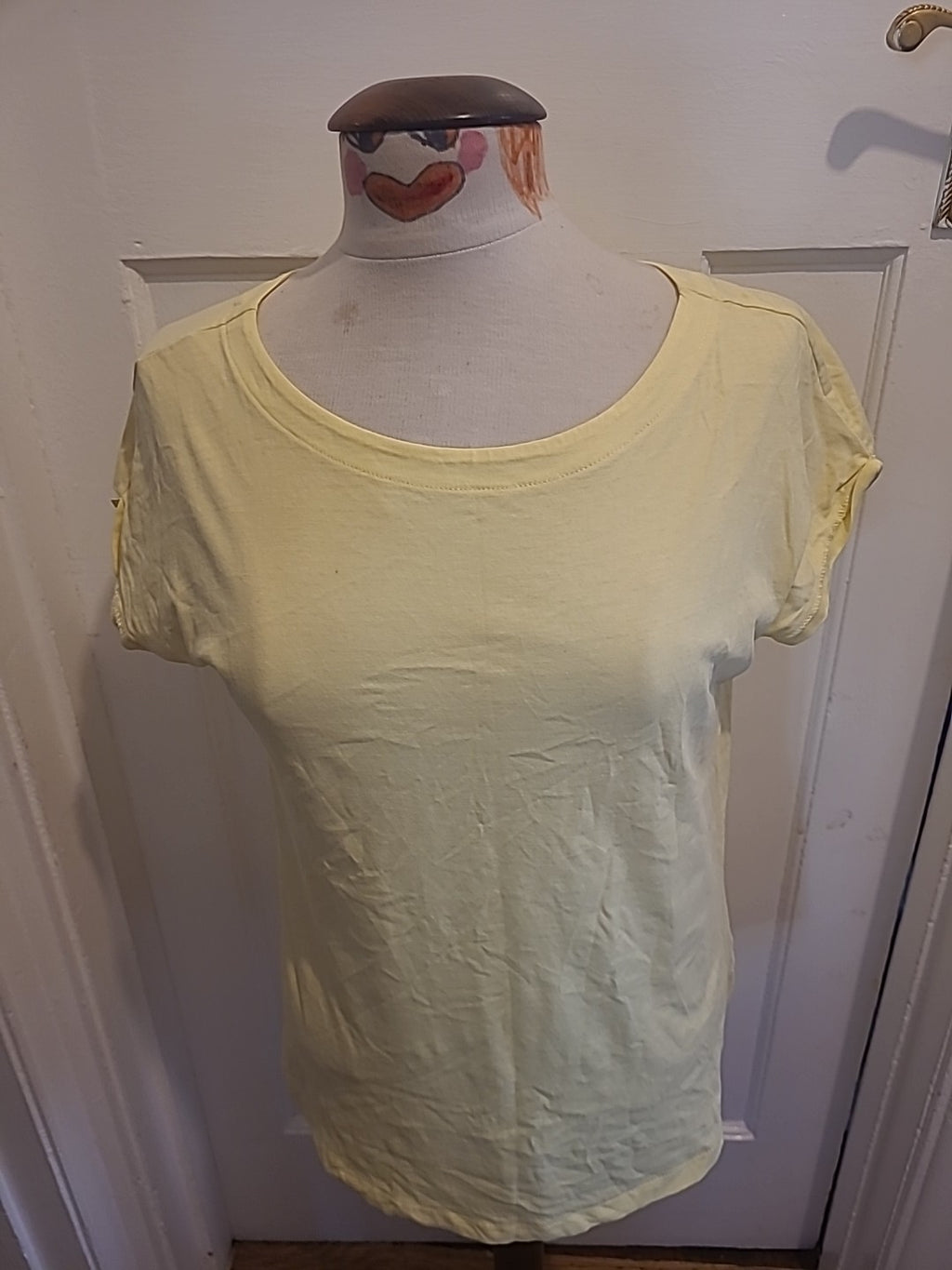 Ladies Next Size 6 Yellow Cap Sleeved Longline Tee