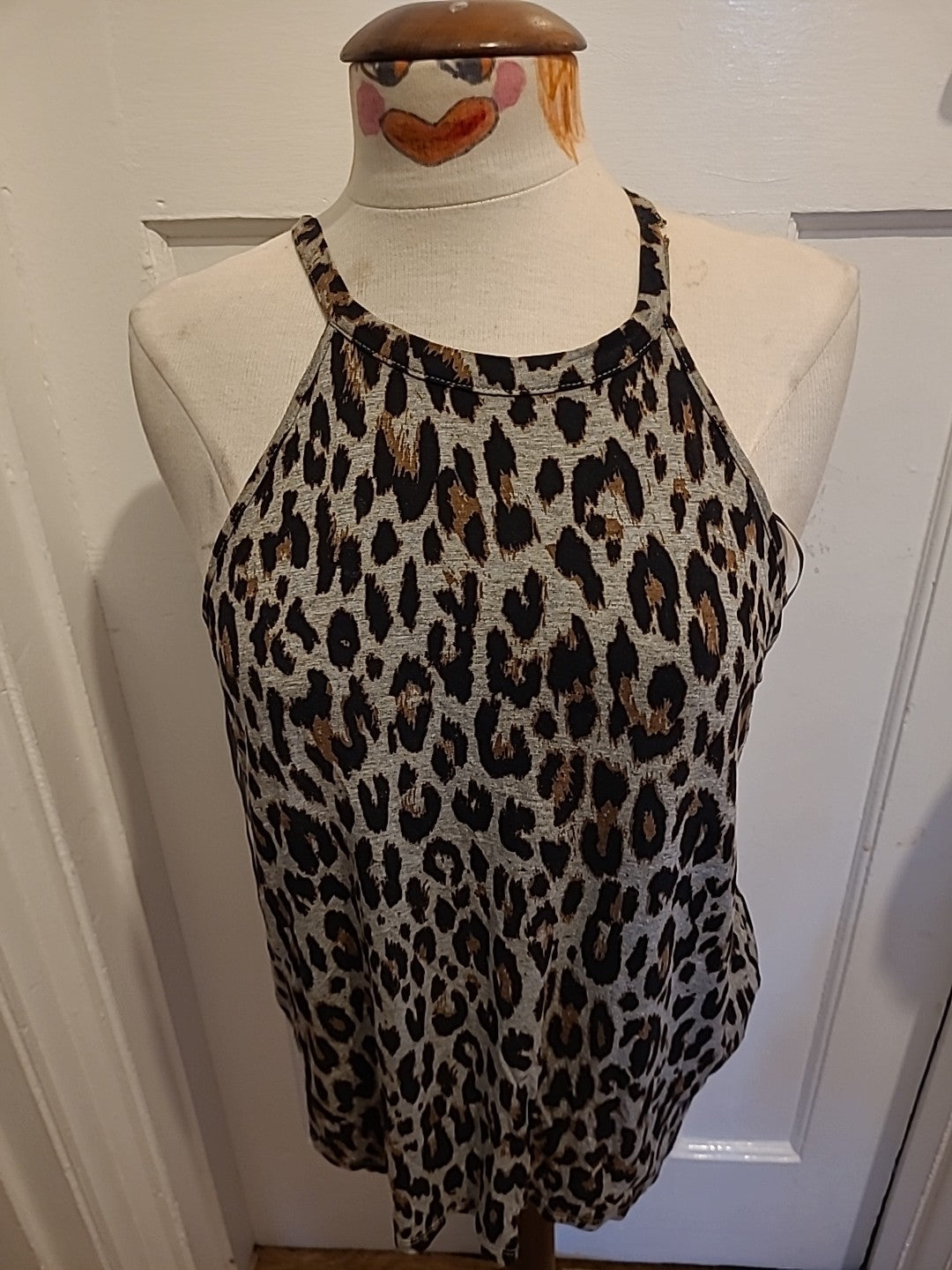 Ladies River Island Size 10 Leopard Print Tank Top